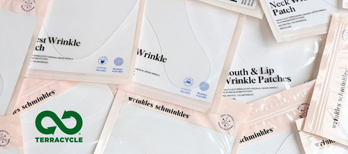 Wrinkles Schminkles blog banner introducing the brand's packaging recycling programme