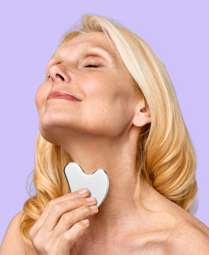 Wrinkles Schminkles blog banner on the benefits of using a gua sha tool