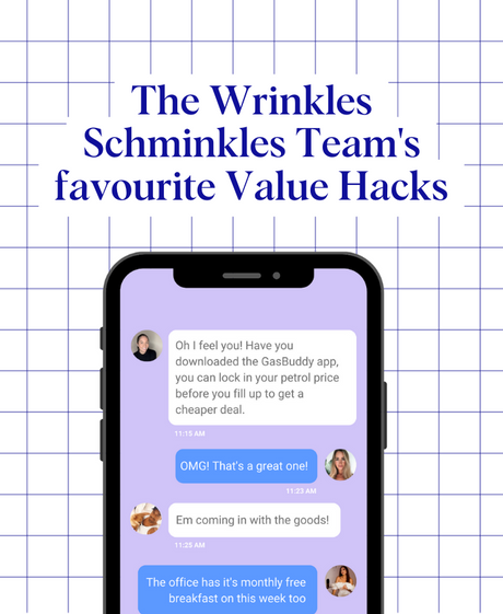 Wrinkles Schminkles blog banner featuring community-approved value hacks from the team